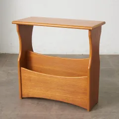 英国 ヴィンテージ マガジンラック サイドテーブル 雑誌入れ マガジンスタンド ランプテーブル スリッパラック 木製 イギリス 95190