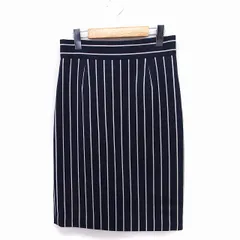 ボールジー BALLSEY トゥモローランド ストライプ柄 タイト スカート ロング スリット ウール 38 ネイビー 紺 /FT40