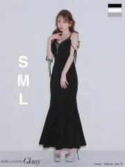 ブラック[GL4341-B-2601]【ROBE de FLEURS Glossy/ローブドフルール グロッシー】シアー/ ドッキング/ フロントジップ/ マーメイド/ ロング/ キャバドレスlong /AngelR/ ディアバイローブドフルール