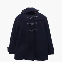 カージュ Khaju ダッフル コート ショート丈 ジャケット ライナー付 フード メルトン 無地 シンプル 肩ヨーク ウール 毛 36 ブラック 黒 /HT13