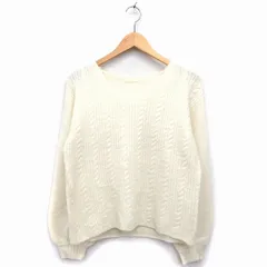 アースミュージック&エコロジー EARTH MUSIC & ECOLOGY セーター ニット 長袖 Vネック ケーブル編み 切替リブ F クリーム /HT15