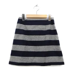 N.Natural Beauty Basic N.ナチュラルビューティーベーシック 台形 スカート ミニ ボーダー 柄 ウール混 XS グレー 灰 /HT5