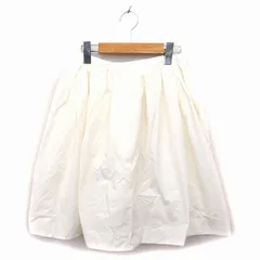 ノーリーズ Nolley's スカート フレア ひざ丈 透け感 ギャザー サイドジップ 38 オフホワイト /NT6