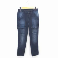 THE ROCK CORLEONE デニム ジーンズ スキニー カーゴ パンツ ウォッシュ加工 紺 インディゴ /TT7