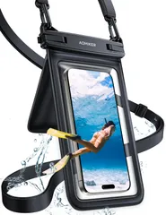 Aomiker スマホ 防水 ケース 小物入れ 収納ポケット付き : 海 プール 水中 撮影 IPX8 スマフォ ぼうすい バッグ 首かけ 水泳 カバー ダブルパック 潜水 ポーチ すまほ 携帯 けいたい アイホン 顔認証 通話 海水浴 iPhone 17 A