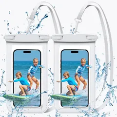 【2枚セット 完全防水】スマホ 防水ケース IPX8認定 海 プール 温泉 カバー 携帯 ドライバッグ 水中撮影 顔認証 首かけ ストラップ付き 密封 保護 雪山 ビーチ 入浴 水泳 潜水 サーフィン 登山 野外ライブ 釣り スキー スノボ iPhone 16