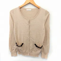 エージーバイアクアガール AG by aquagirl カーディガン ニット 丸首 長袖 ポケット ベージュ /ST52
