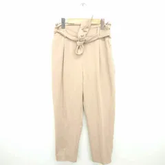 ビス ViS パンツ テーパード センタープレス ウエストリボン 無地 シンプル M ベージュ 薄茶 /TT1