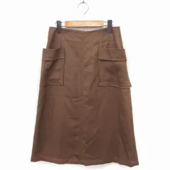 グリーンレーベルリラクシング ユナイテッドアローズ green label relaxing フレア ロング スカート Aライン ウール混 38 ブラウン 茶 /FT35