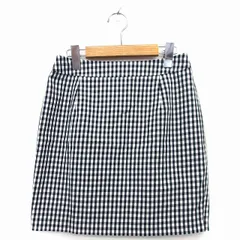 N.Natural Beauty Basic N.ナチュラルビューティーベーシック 台形 スカート 膝上 ミニ ギンガムチェック 柄 スリット 綿混 M ブラック 黒 /HT30