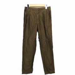 マカフィー MACPHEE トゥモローランド テーパード パンツ 無地 シンプル タック コットン 綿 36 カーキ /HT15