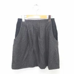 アナトリエ ANATELIER スカート フレア ひざ丈 千鳥格子 レース ウール混 36 チャコールグレー 灰 /TT53