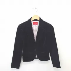 アプワイザーリッシェ Apuweiser-riche ジャケット アウター テーラード ベロア 無地 シンプル 総裏地 綿 コットン 長袖 1 黒 ブラック /TT5