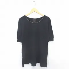 ロッソ ROSSO アーバンリサーチ チュニック ワンピース プルオーバー 丸首 ラグランスリーブ 綿 コットン 七分袖 F 黒 ブラック /TT24