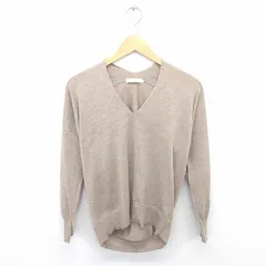AMERICAN HOLIC ニット セーター Vネック 無地 シンプル 長袖 M 薄茶 ベージュ /TT1