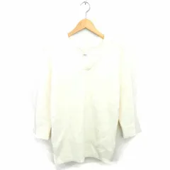 ムルーア MURUA ワンピース ニット ひざ丈 Vネック 無地 シンプル 長袖 F アイボリー /TT8