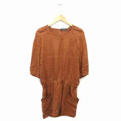 アーバンリサーチ URBAN RESEARCH ワンピース ロング 丸首 プルオーバー 薄手 七分袖 FREE 茶 ブラウン /TT7