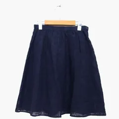 N.Natural Beauty Basic N.ナチュラルビューティーベーシック フレア スカート 膝丈 シフォン 花 柄 ギャザー S ネイビー 紺 /HT32