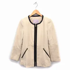 トランテアン ソン ドゥ モード 31 Sons de mode ノーカラー コート アウター ショート ウール混 ジップアップ 36 ベージュ /NT16