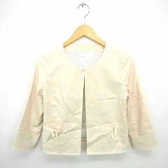 イエナ IENA ジャケット アウター ノーカラー 裏地ドット 薄手 長袖 ベージュ 薄茶 /TT18