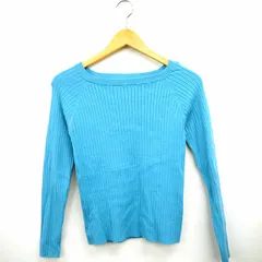 マイストラーダ Mystrada ニット セーター リブ シンプル 丸首 長袖 38 ライトブルー /MT30