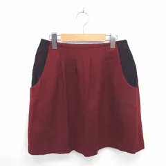 アナトリエ ANATELIER スカート 台形 ミニ レース ウール 38 赤 レッド /TT39