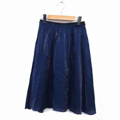 ナチュラルビューティーベーシック NATURAL BEAUTY BASIC スカート フレア ひざ下 無地 薄手 S 紺 ネイビー /NT5