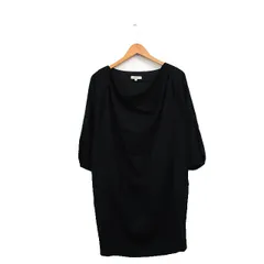 ボールジー BALLSEY トゥモローランド ワンピース 七分袖 ミニ ウール シンプル 38 ブラック 黒 /KT15