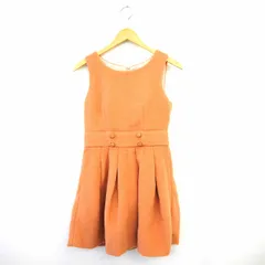 ピンキーガールズ Pinky Girls ワンピース フレアスカート ニット 丸首 ひざ丈 袖なし ノースリーブ M オレンジ /MT13