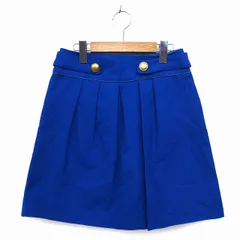 ロペピクニック ROPE Picnic スカート 台形 ひざ丈 サイドジップ タック チェック 38 青 ブルー /NT7