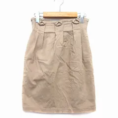 ミスティック mystic 台形 スカート ミニ 膝上 シンプル フリル 綿混 1 ベージュ /HT33