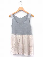 アナザーエディション ANOTHER EDITION アローズ ワンピース 切替 丸首 ノースリーブ ひざ丈 グレー 灰 ベージュ /FT14