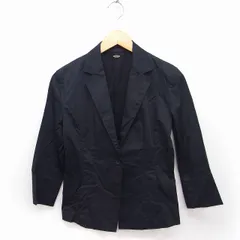 エフデ ef-de テーラード ジャケット アウター 七分袖 無地 綿 9 ブラック 黒 /FT25