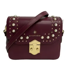 Samantha Vega(サマンサベガ) ショルダーバッグ - ボルドー ラインストーン/パール/スタッズ/斜めがけ