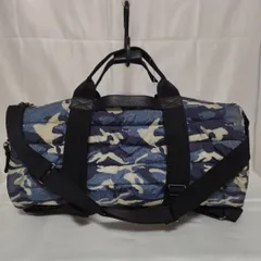 極美品 モンクレール ナイロン カモフラ キルティング ブルー 3way バッグ