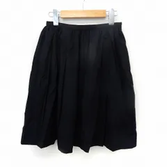 ノーリーズ Nolley's スカート ギャザー フレア 膝丈 シンプル サイドジップ 34 ブラック /ST19