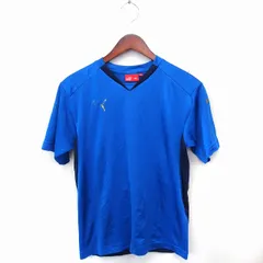 プーマ PUMA 国内正規品 子供服 スポーツウエア Tシャツ カットソー Vネック 半袖 150 ブルー 青 /FT33