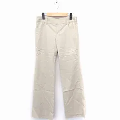 エムズセレクト m’s select パンツ ストレート ロング 無地 シンプル 綿混 36 ベージュ /FT46