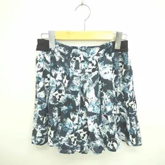 ページボーイ PAGE BOY パンツ キュロット ショート 花柄 フレア 薄手 F 紺 白 ネイビー ホワイト /TT46