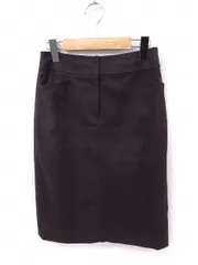 ナチュラルビューティーベーシック NATURAL BEAUTY BASIC スカート タイト ひざ丈 無地 シンプル S ブラウン 茶 /FT31