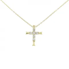 K18YG クロス ダイヤモンド ネックレス 0.2CT