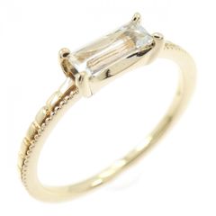 K10 10金 シトリン リング スクエアカット 色石 カラーストーン 13号