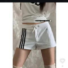 アディダス 3本線 ハーフパンツ 白