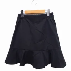 アースミュージック&エコロジー EARTH MUSIC & ECOLOGY タグ付き フリル ミニ スカート 無地 フレア F ブラック 黒 /FT7