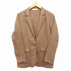 イディット IEDIT テーラード ジャケット シングル シンプル パイピング 麻混 綿混 LL ライトブラウン 茶 /HT4