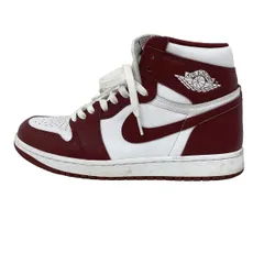 NIKE(ナイキ) スニーカー 27 メンズ エアジョーダン 1 レトロ ハイ オリジナル DZ5485-160 白×ボルドー インソール取外し可 レザー