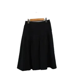 ナチュラルビューティーベーシック NATURAL BEAUTY BASIC ギャザー スカート 膝丈 ウール シンプル S ブラック 黒 /KT23