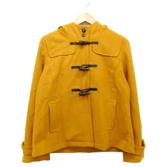 アースミュージック&エコロジー EARTH MUSIC & ECOLOGY ダッフル ジャケット フード メルトン 無地 シンプル 肩ヨーク ウール混 L マスタード からし /HT11