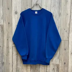 OLD SUPER WEIGHTS BY RUSSELL 80s スーパー ウェイト バイ ラッセル 米国製 無地 ブルー ラグラン スウェット スエット トレーナー メンズ XL サイズ