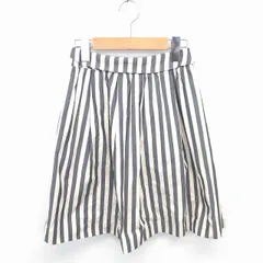 クミキョク 組曲 KUMIKYOKU フレア スカート ミニ ストライプ 薄手 S1 ベージュ グレー 薄茶 /TT17